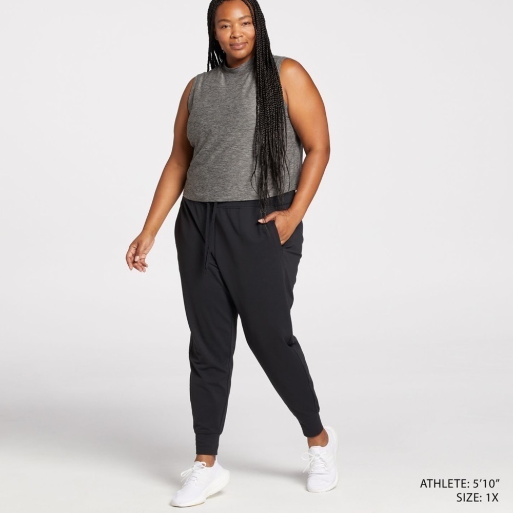 NWT CALIA Lustralux Mockneck Grey Athletic Tank Top